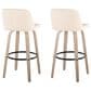 LumiSource Toriano Swivel Bar Stool with Cream Faux Leather Upholstery in Whitewashed and Black (Set of 2), , large