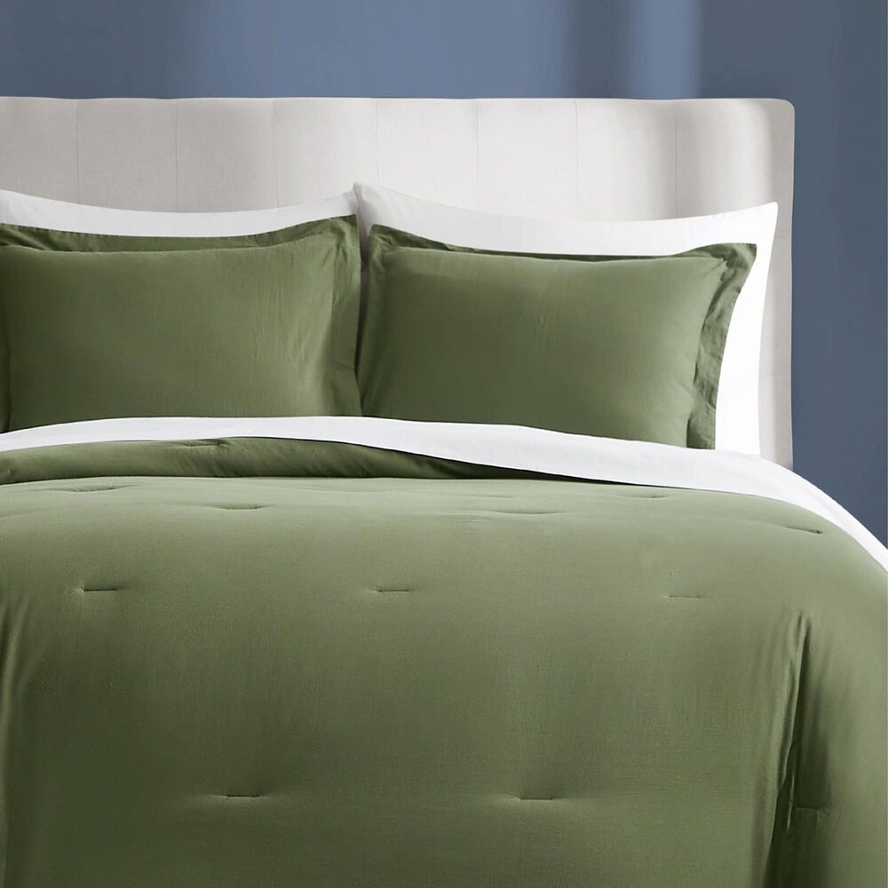 Pem America Essential Cotton 3-Piece Full/Queen Comforter Set in Green, , large