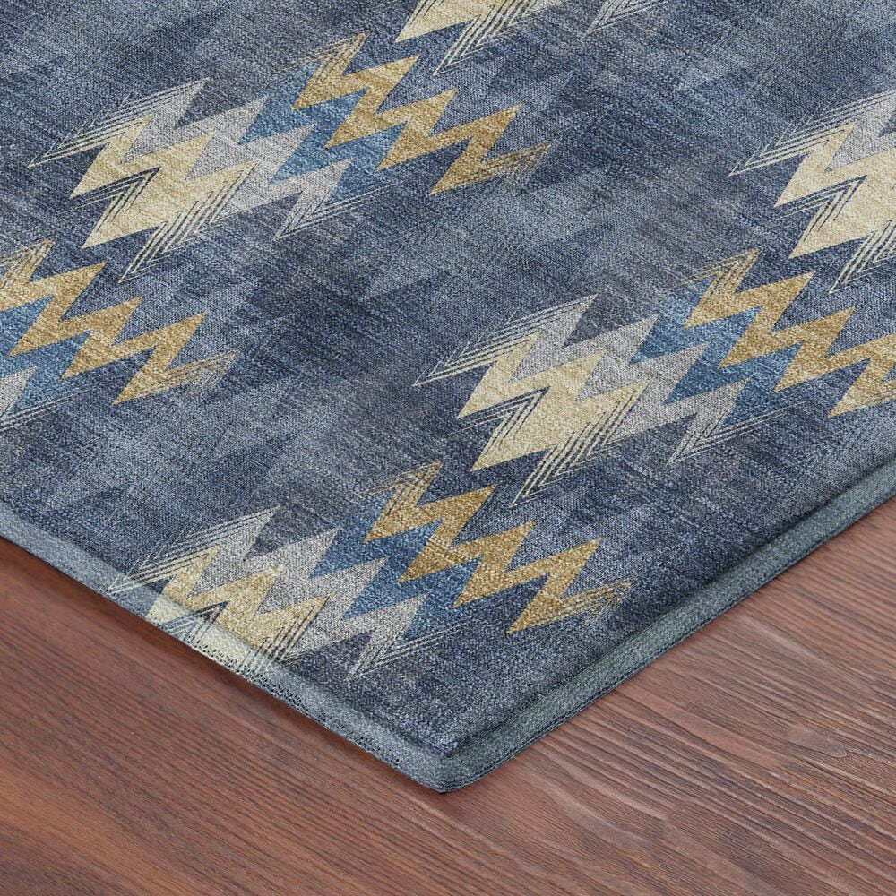 Dalyn Rug Company Soft Essentials Chevron Navy 8' Round Area Rug, , large