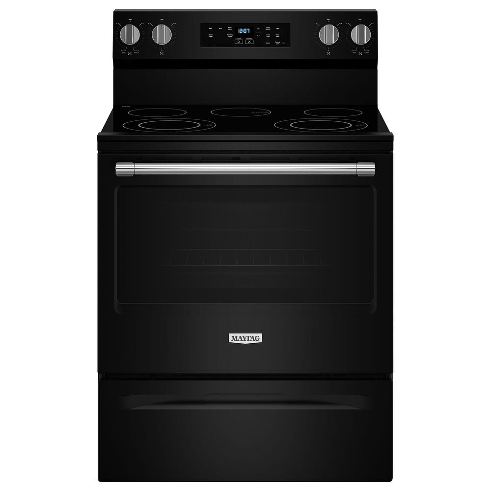 Maytag 5.3 Cu. Ft. Freestanding Electric Range with Steam Clean in Black, , large