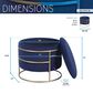 Rta Products Elegant Storage Ottoman with Gold Frame in Blue, , large
