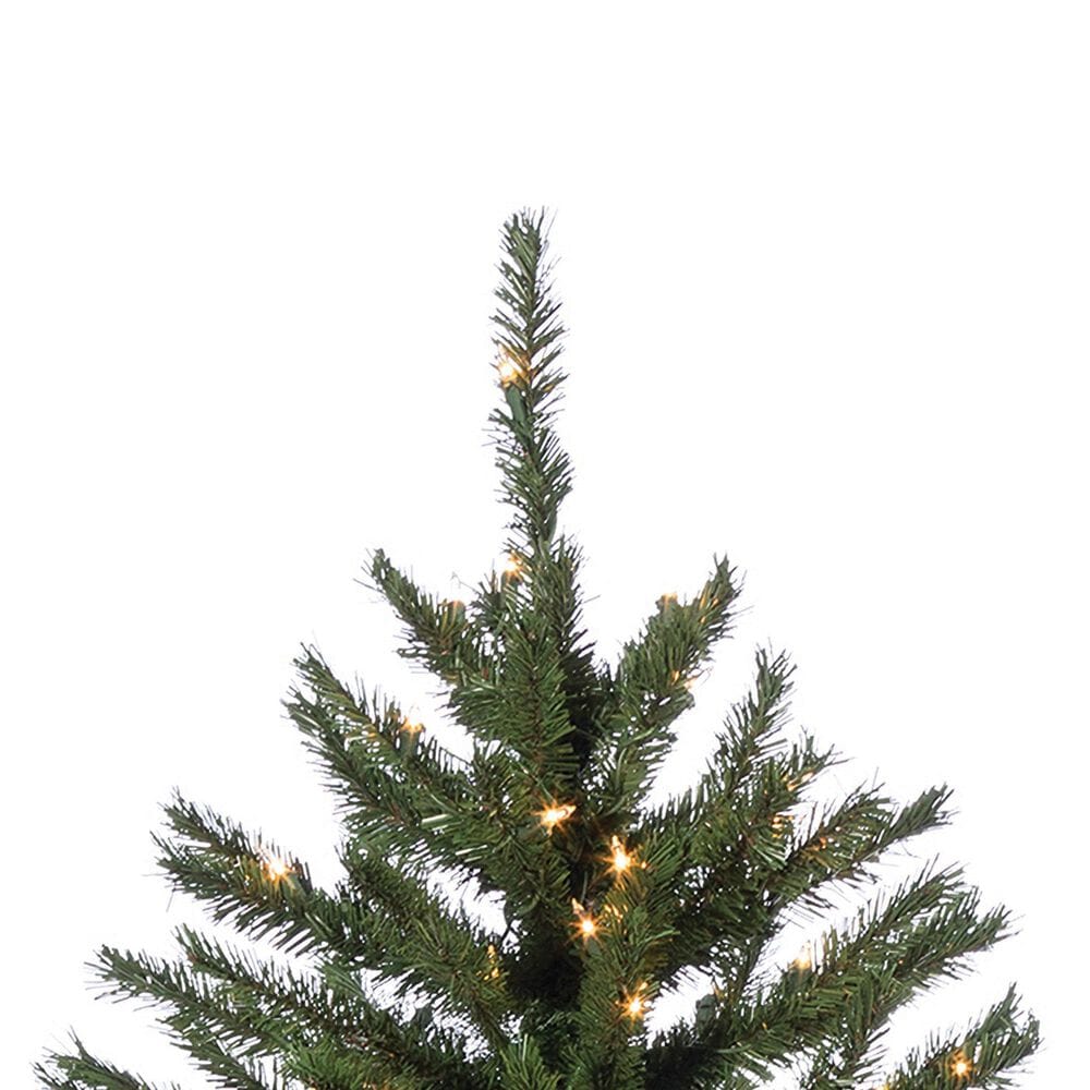 The Gerson Company 7.5&#39; Pre-Lit Artificial New England Pine with White Lights in Green, , large