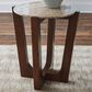 Ashley Tanidore Round End Table in Warm Brown, , large
