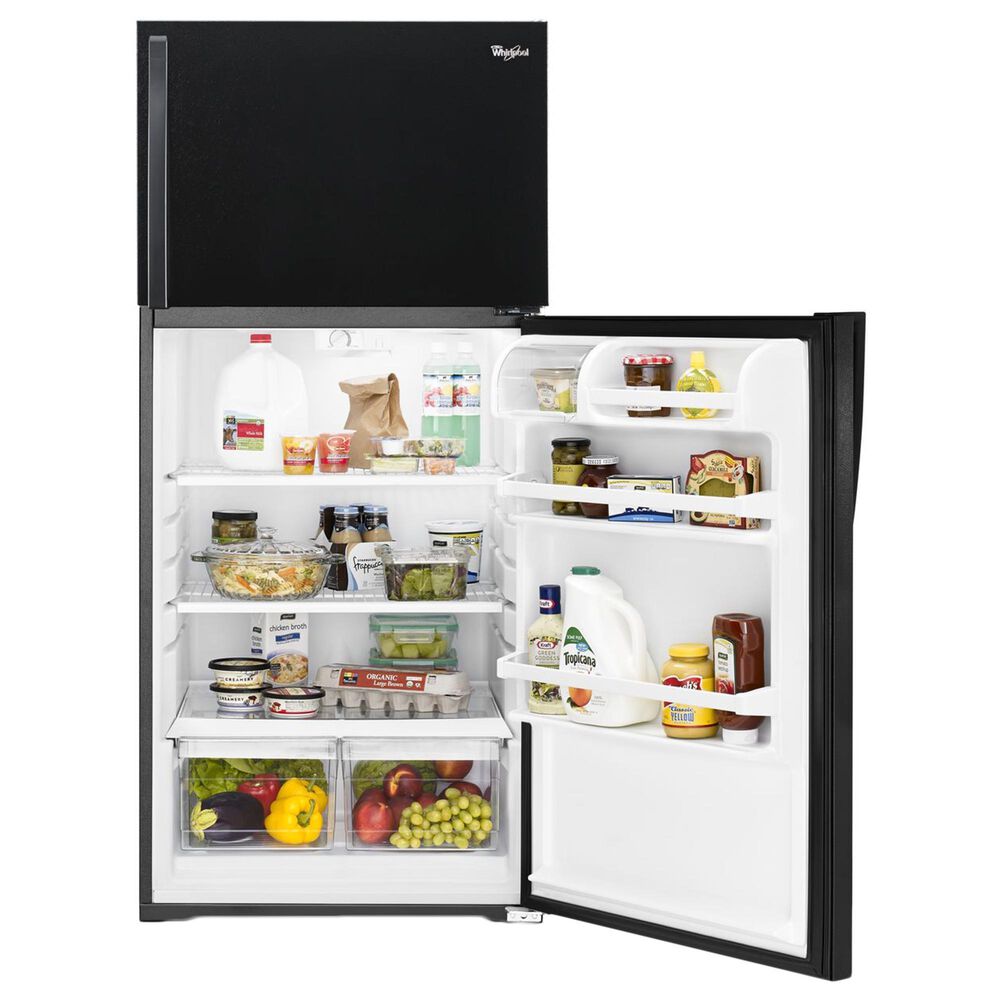 Whirlpool 14 Cu. Ft. 28&quot; Wide Top Freezer Refrigerator in Black, , large