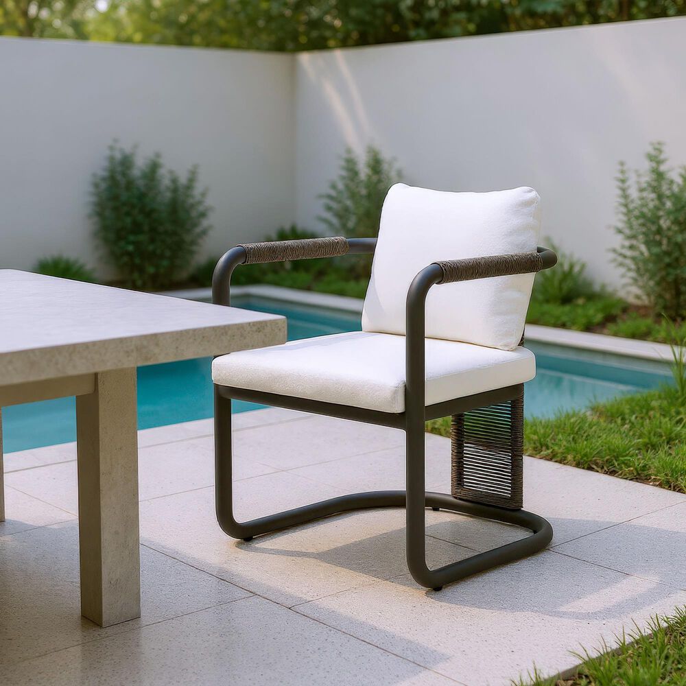 Zuo Modern Ciel Outdoor Dining Chair in Ivory (Set of 2), , large