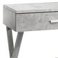 Monarch Specialties 24" Accent Table in Grey Cement and Chrome, , large