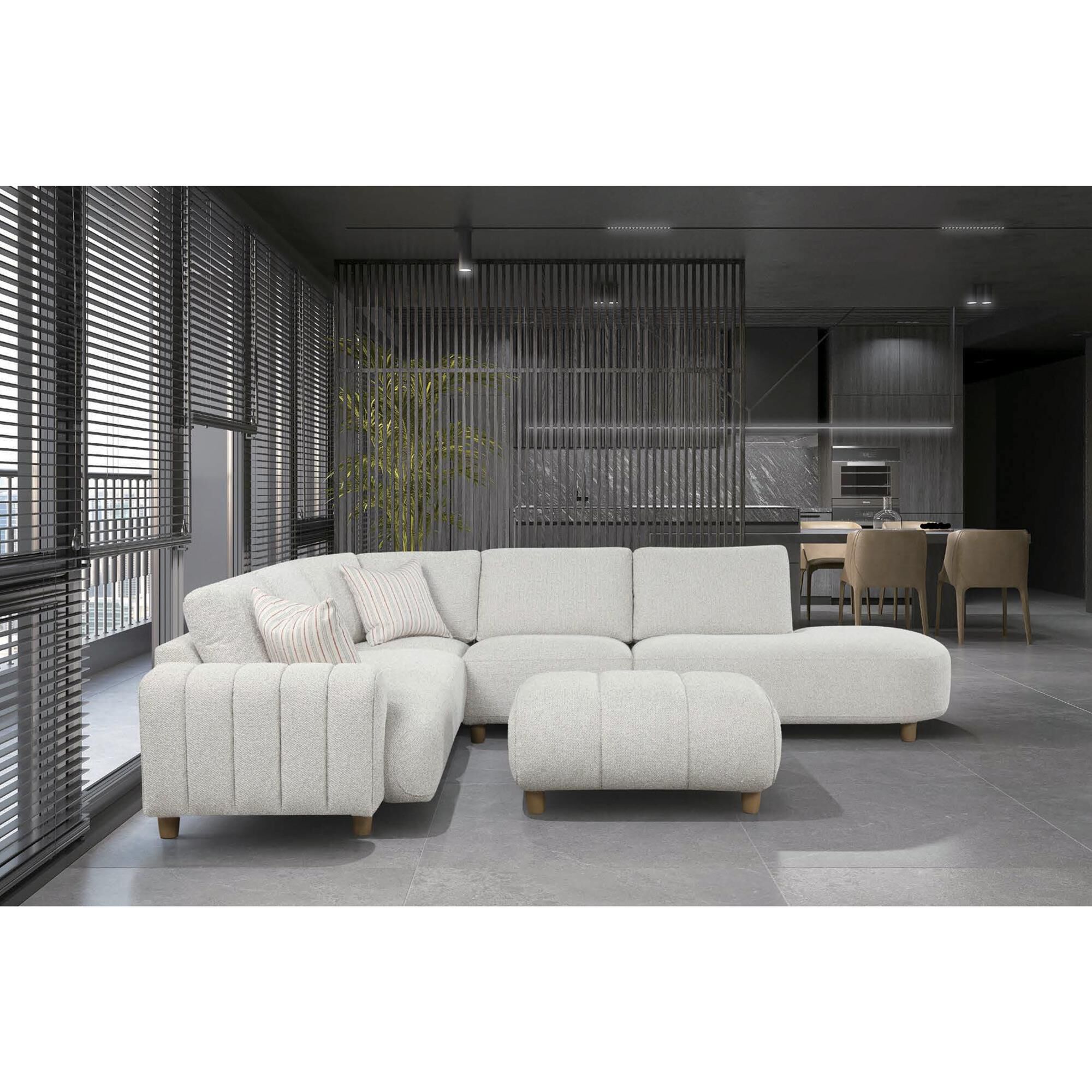 Nura Home 5-Piece Sectional in Geller Marble