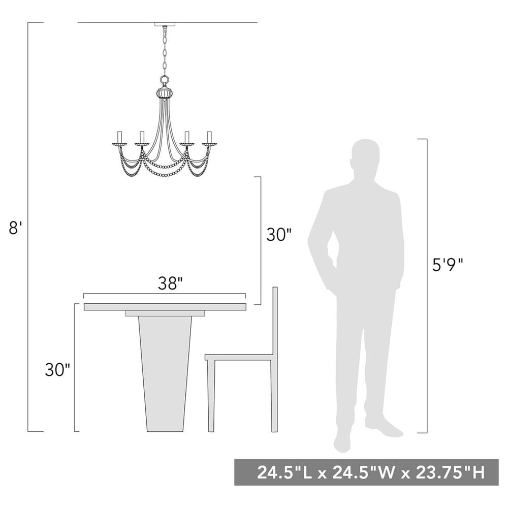 Golden Lighting Serafina 6-Light Chandelier in Golden Aura, , large