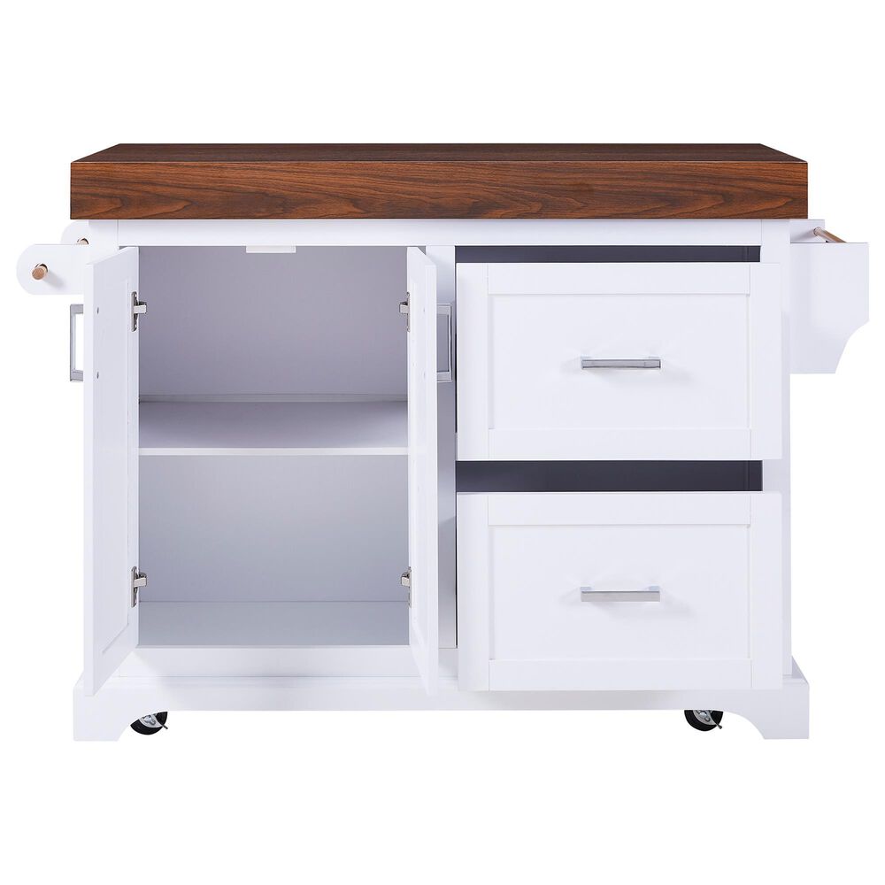 HOMLUX 53" Large Kitchen Island with 3.5" Thick Desktop in White, , large