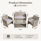 HOMLUX 4-Piece Patio Conversation Set in Light Gray, , large