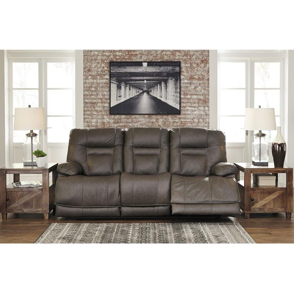 Ashley Wurstrow Power Reclining Sofa with Adjustable Headrest in Smoke, , large