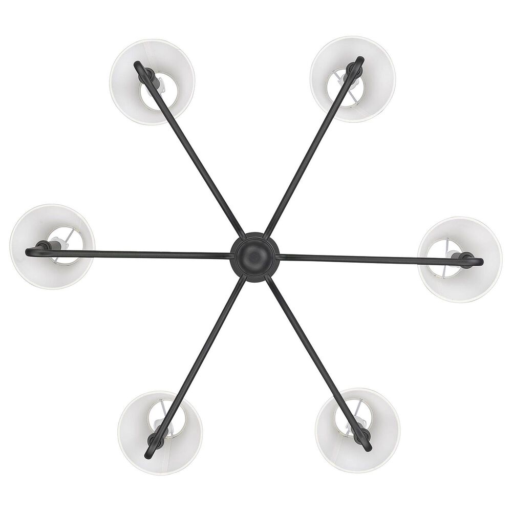 Golden Lighting Kennedy 6-Light Chandelier with Ivory Shade in Natural Black, , large