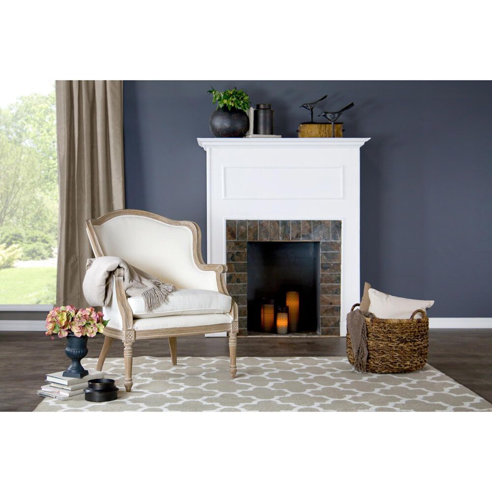 Baxton Studio Charlemagne Accent Chair in Beige, , large
