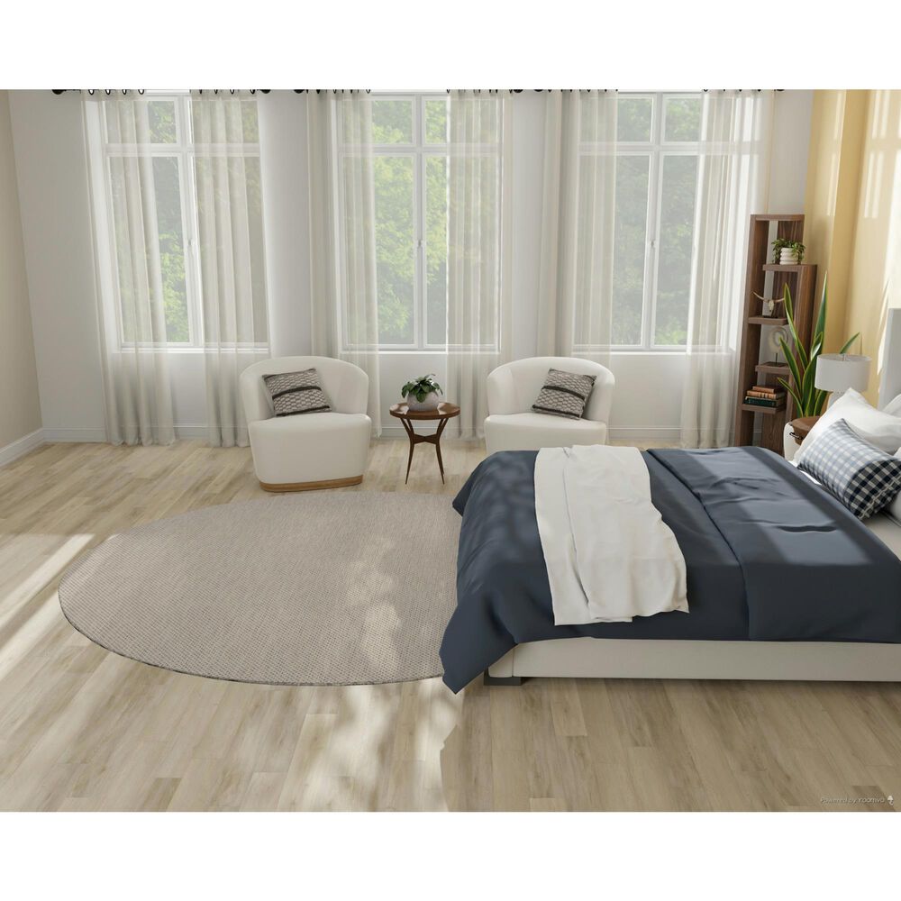 Nourison Courtyard Ivory and Silver 8&#39; Round Indoor/Outdoor Area Rug, , large