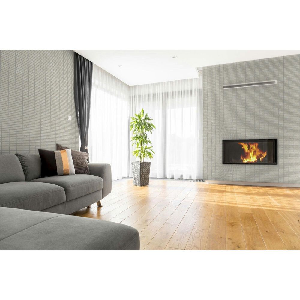 Emser Jargon Ivory 1" x 4" Stacked on 12" x 12" Honed Porcelain Mosaic Sheet, , large