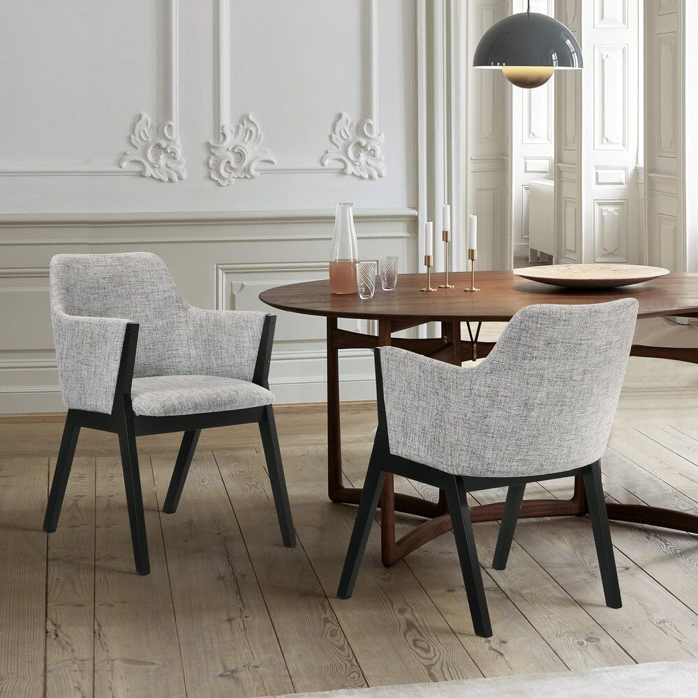 Blue River Arcadia and Renzo 5-Piece 42&quot; Dining Set with Gray Cushion in Black, , large