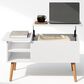 HOMLUX 2-Tier Lift Top Coffee Table in White, , large