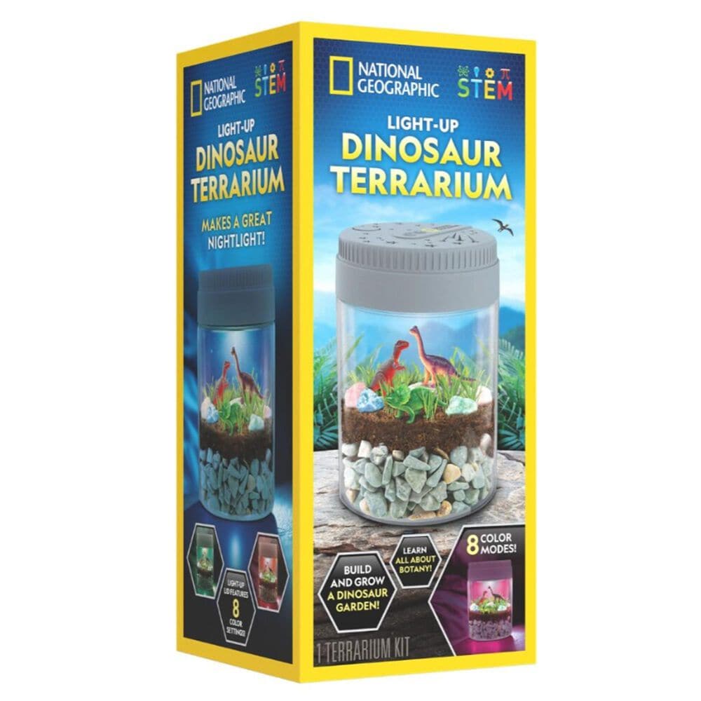 National Geographic Light-Up Dinosaur Terrarium Kit with Real Plants in Multicolor, , large