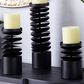 Maple and Jade Pillar Candle Holder in Black (Set of 3), , large