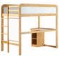 Walker Edison Adyn Twin Loft Bunk Bed with Desk in Natural Pine, , large