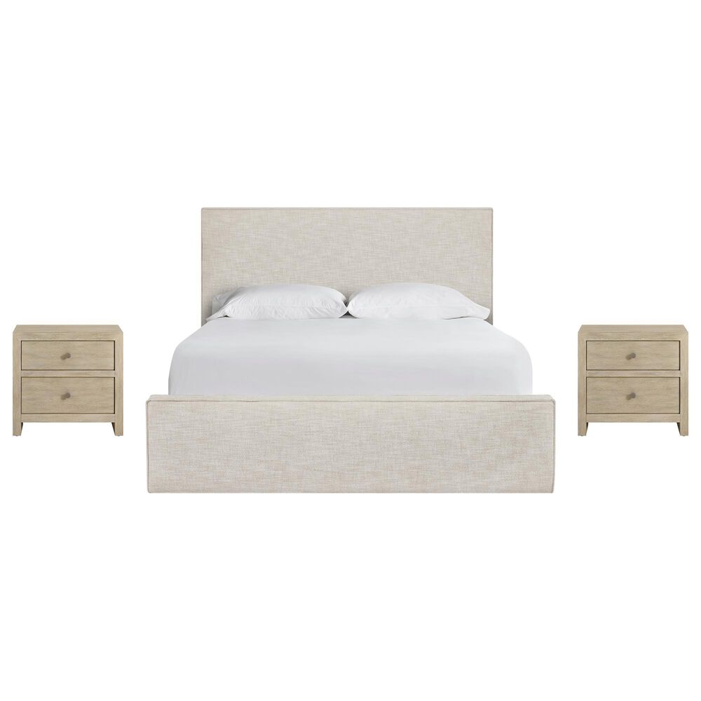 Universal Furniture Oasis Queen Upholstered Bed with Two Nightstands in Dockside, , large