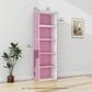 HOMLUX 5-Tier Reversible Bookshelf with Decorative Open Shelves in White and Pink, , large