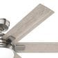Hunter Georgetown 52" Ceiling Fan with LED Light in Brushed Nickel, , large