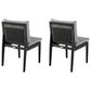 Blue River Cayman Outdoor Dining Side Chair with Dark Grey Cushion in Black (Set of 2), , large
