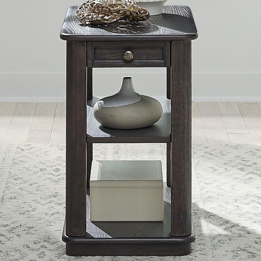 Belle Furnishings Wallace 1-Drawer Chairside Table in Aged Oak, , large