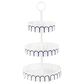 Maple and Jade 26" Farmhouse Metal 3-Tier Server in White and Navy Blue, , large