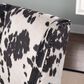Linon Home Decor Draper Office Chair with Black and White Cow Cushion in Chrome, , large