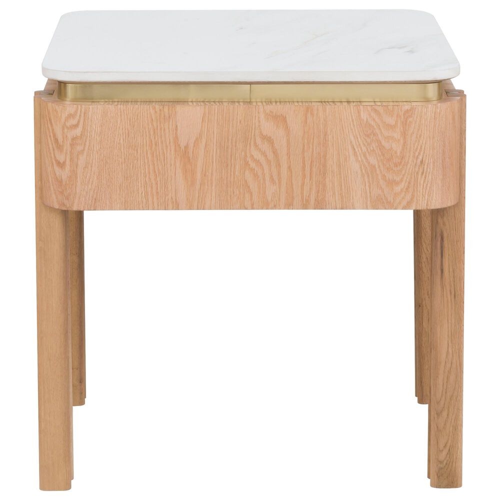 Fairfield Chair Portobello Square End Table in White, Light Brown and Brushed Brass, , large