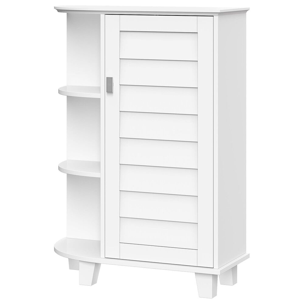 RiverRidge Home Brookfield 1-Door Floor Cabinet with Side Shelves in White, , large