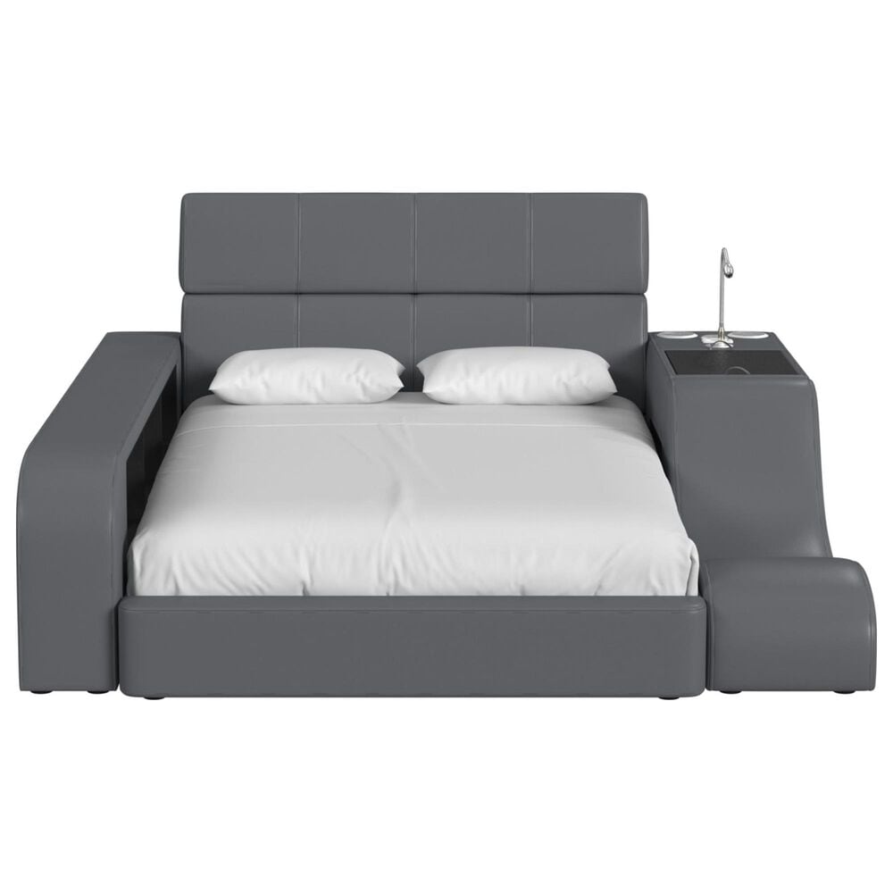 Mayberry Hill Valari Twin Bed with Electronic Features in Grey, , large
