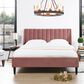 Jennifer Taylor Home Aspen Queen Upholstered Platform Bed in Ash Rose, , large