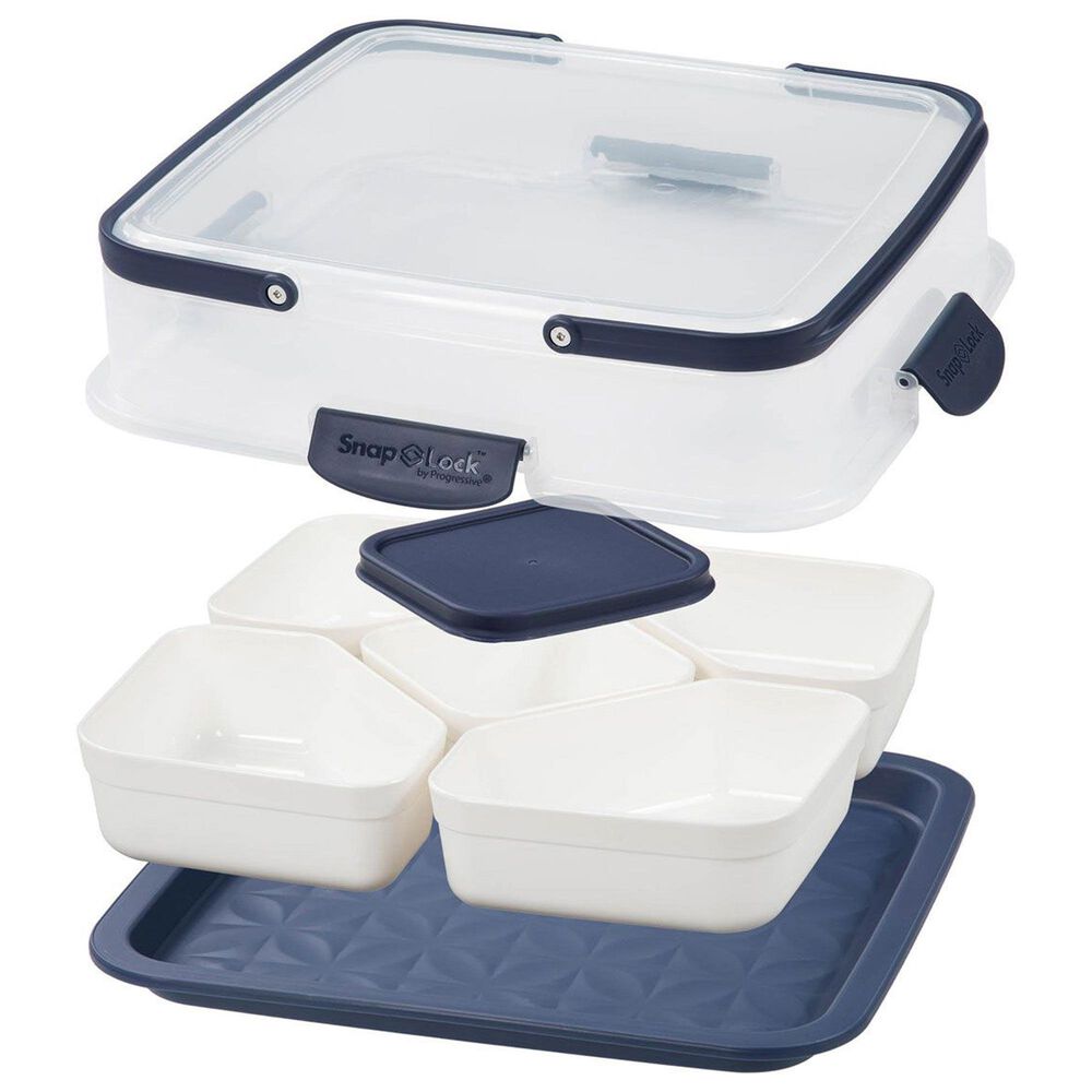 Progressive SnapLock Party Carrier with Ice Tray Lid and Dip Bowl in Clear, , large
