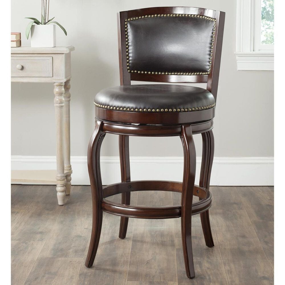 Safavieh Pasquale Swivel Bar Stool in Sierra Brown/Brown, , large