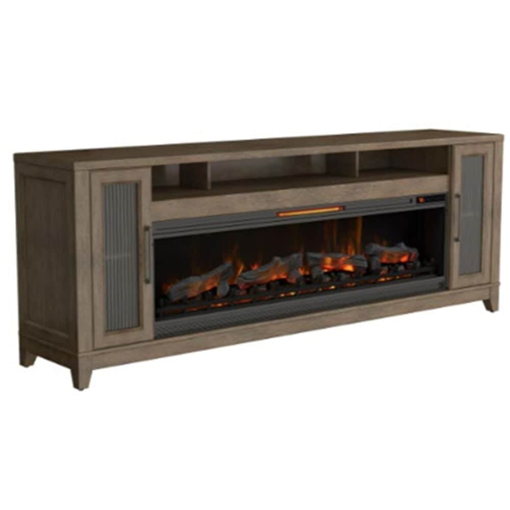 Fabio Flames Alexander 85" Media Fireplace in Weathered Coffee, , large