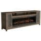 Fabio Flames Alexander 85" Media Fireplace in Weathered Coffee, , large