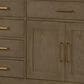 Lexora Home Abbey 84" Double Bathroom Vanity in Grey Oak with 2 cm White Quartz Top and Rectangular Sinks, , large