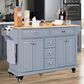 HOMLUX Kitchen Island Cart with Storage Cabinet in Grey, , large