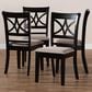 Baxton Studio Clarke Side Chair with Sand Cushion in Espresso Brown (Set of 4), , large
