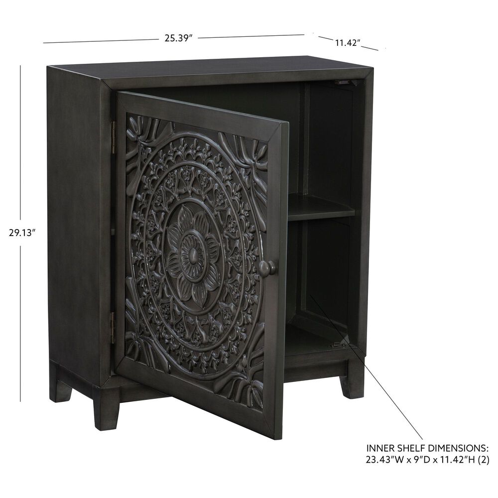Linon Home Decor Grace Cabinet in Dark Grey, , large