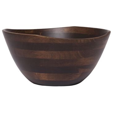 Lipper Large Wavy Rim Bowl in Walnut, , large