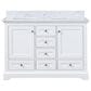 Lexora Home Dukes 48" Double Bathroom Vanity in White with 2 cm White Carrara Marble Top and Rectangular Sinks, , large