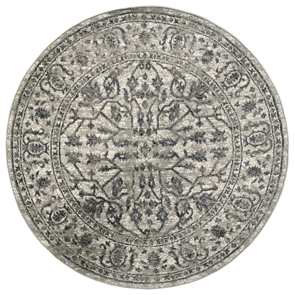 Amer Rugs Alpine 7"10" Round Dark Gray Area Rug, , large