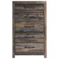Ashley Drystan 5 Drawer Chest in Brown Rustic, , large