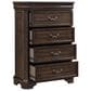 New Heritage Design Lynhurst 5-Drawer Chest in Walnut Brown, , large