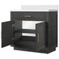 Lexora Home Abbey 36" Single Bathroom Vanity in Black Oak with 2 cm White Quartz Top and Rectangular Sink, , large