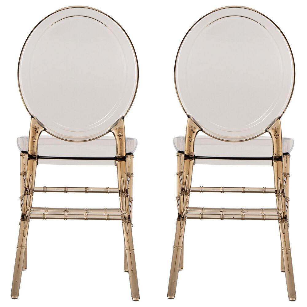 Rta Products Llc Ghost Stackable Side Chair in Amber &#40;Set of 2&#41;, , large
